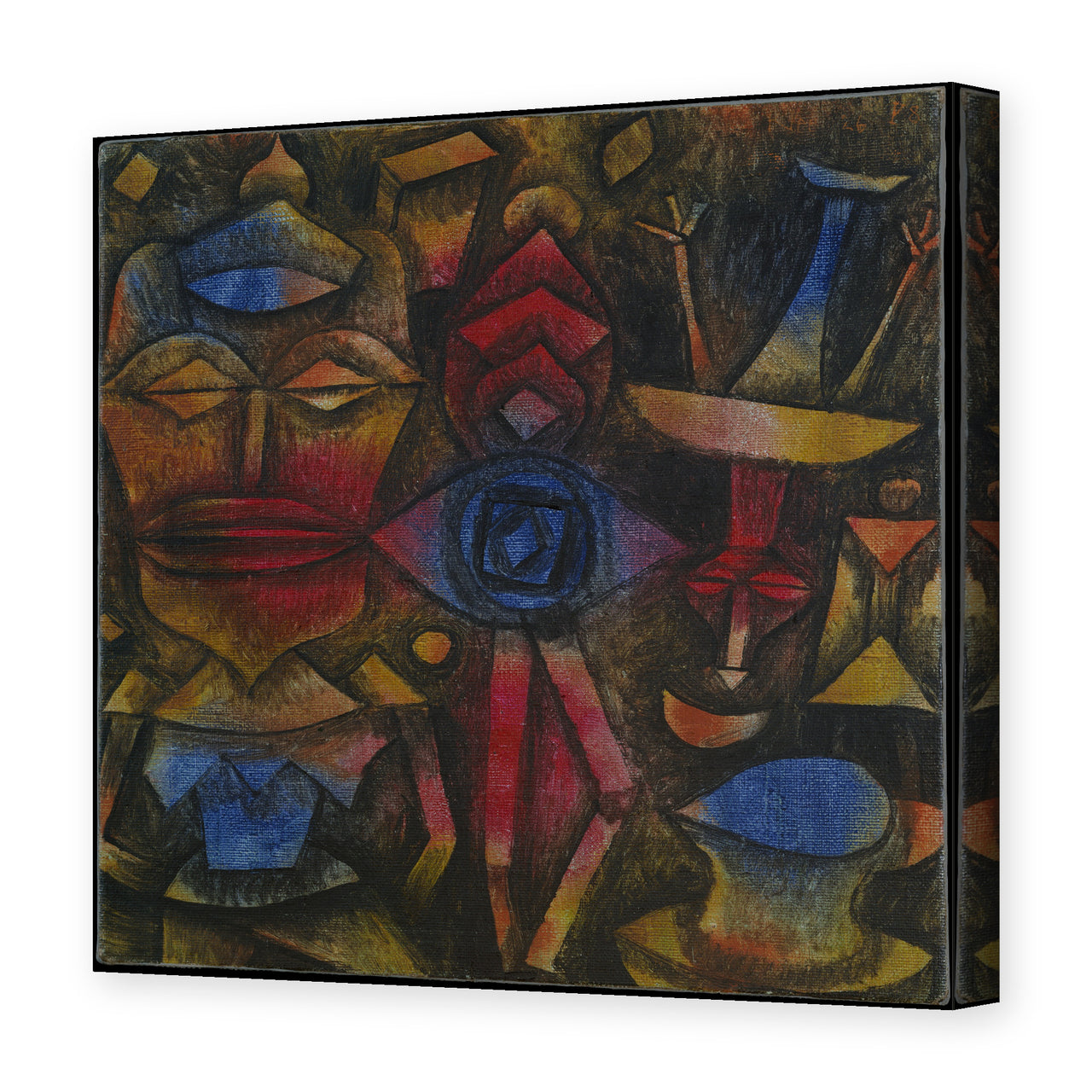 Paul Klee's 'Collection of Figurines' painting reproduced as a gallery-wrapped canvas print