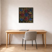 Gallery-wrapped canvas print of Paul Klee's Collection of Figurines displayed on a wall in an office