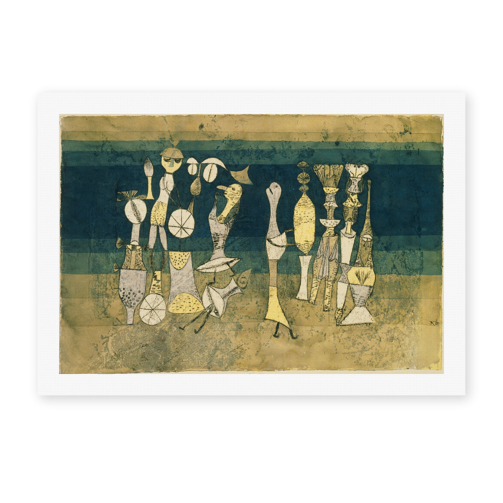 Paul Klee's 'Comedy' painting reproduced as a rolled canvas print