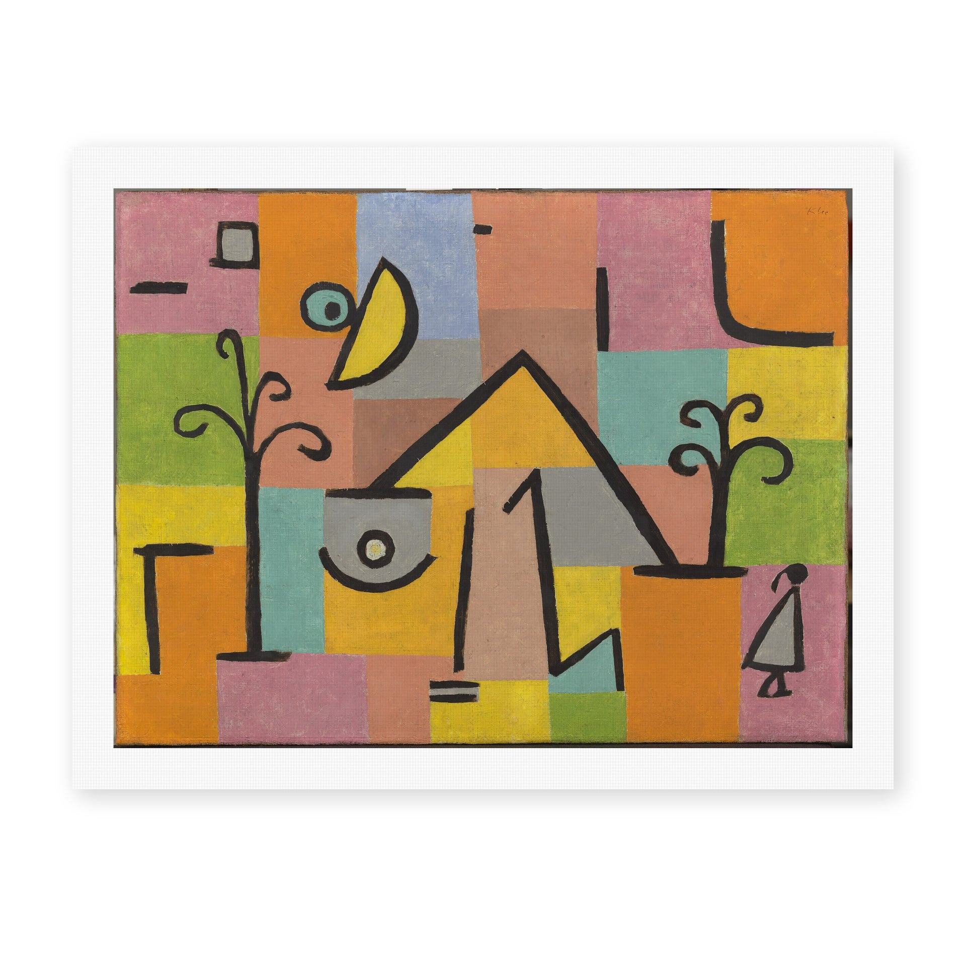 Paul Klee's 'Douceur D’Orient' painting reproduced as a rolled canvas print