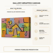 Paul Klee - Douceur D’Orient gallery wrap canvas construction and hanging details infographic