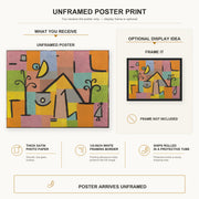 Paul Klee - Douceur D’Orient poster print size comparison and framing display infographic