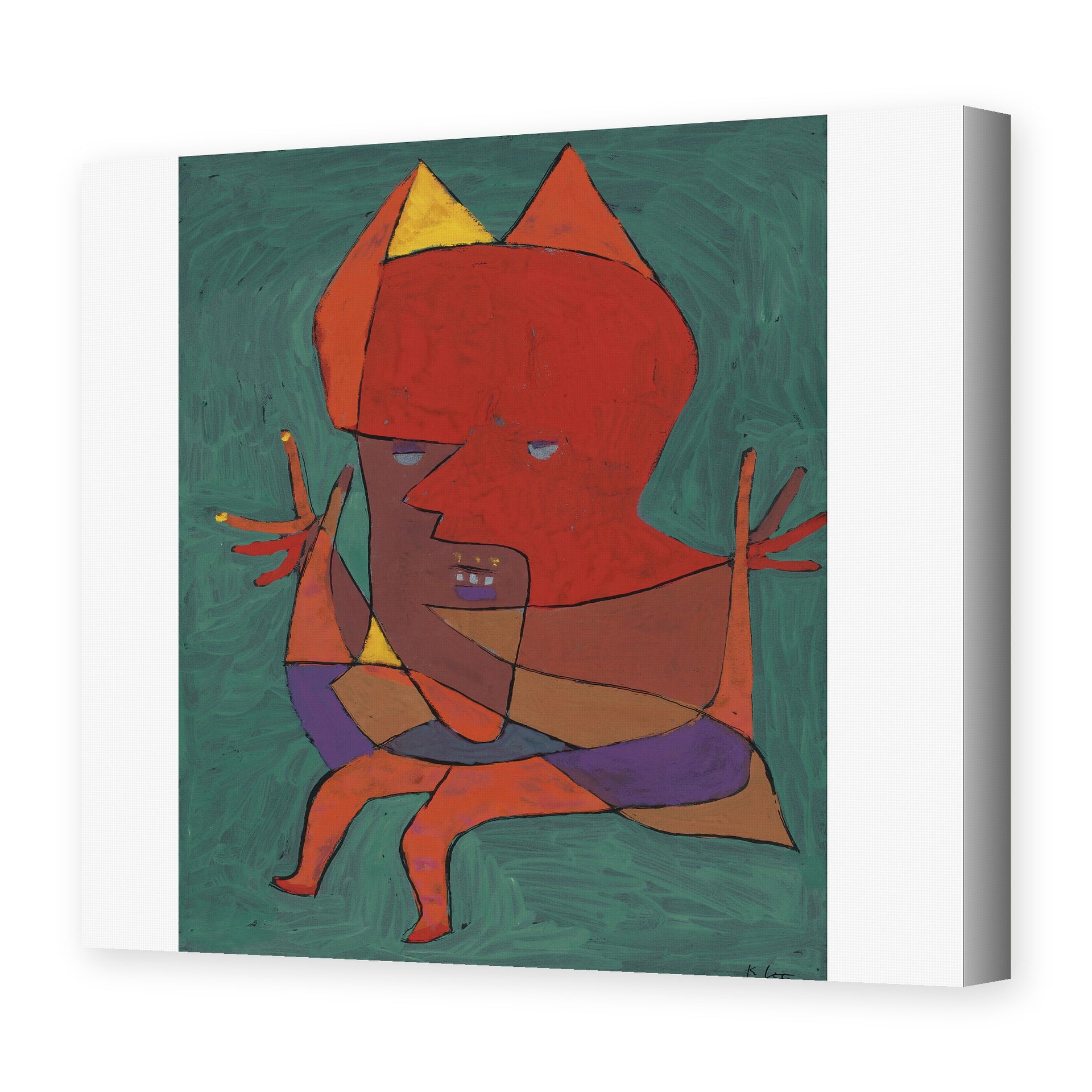 Paul Klee's 'Figurine Small Fire Devilfigurine Kleiner Furtufel' painting reproduced as a gallery-wrapped canvas print