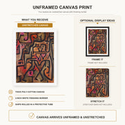 Paul Klee - Forest Witches canvas print size comparison and framing display infographic