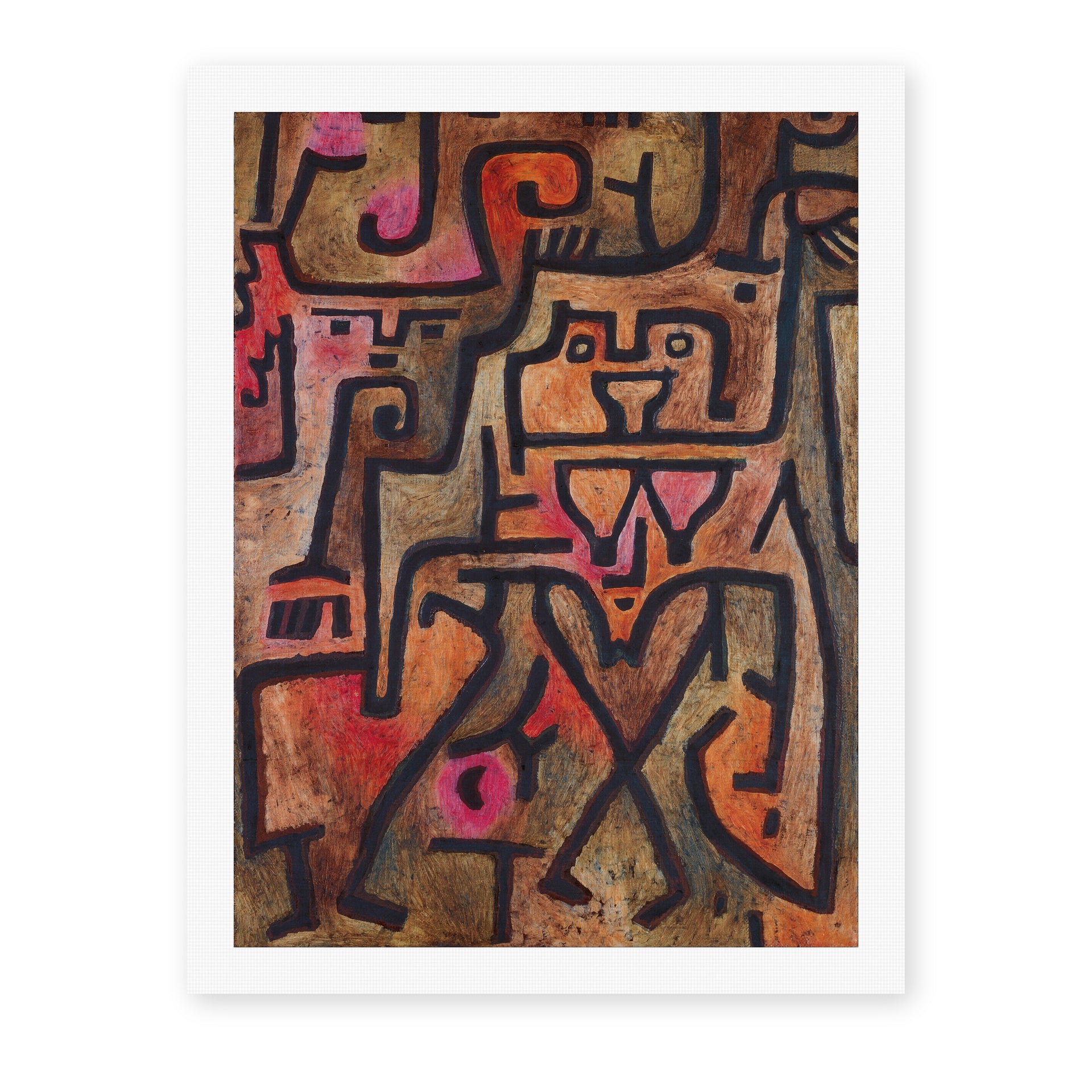 Paul Klee's 'Forest Witches' painting reproduced as a rolled canvas print