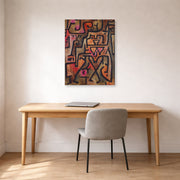Gallery-wrapped canvas print of Paul Klee's Forest Witches displayed on a wall in an office