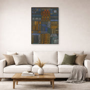 Gallery-wrapped canvas print of Paul Klee's Incipient Coolness displayed on a wall in a living room