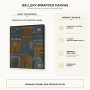 Paul Klee - Incipient Coolness gallery wrap canvas construction and hanging details infographic