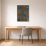 Unframed poster print of Paul Klee's Incipient Coolness displayed on a wall in an office