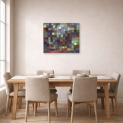 Gallery-wrapped canvas print of Paul Klee's May Picture displayed on a wall in a dining room
