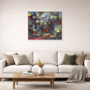 Gallery-wrapped canvas print of Paul Klee's May Picture displayed on a wall in a living room