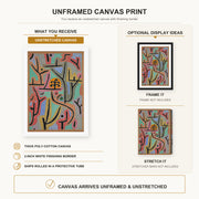 Paul Klee - Park near Lu canvas print size comparison and framing display infographic