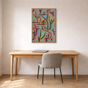 Gallery-wrapped canvas print of Paul Klee's Park near Lu displayed on a wall in an office