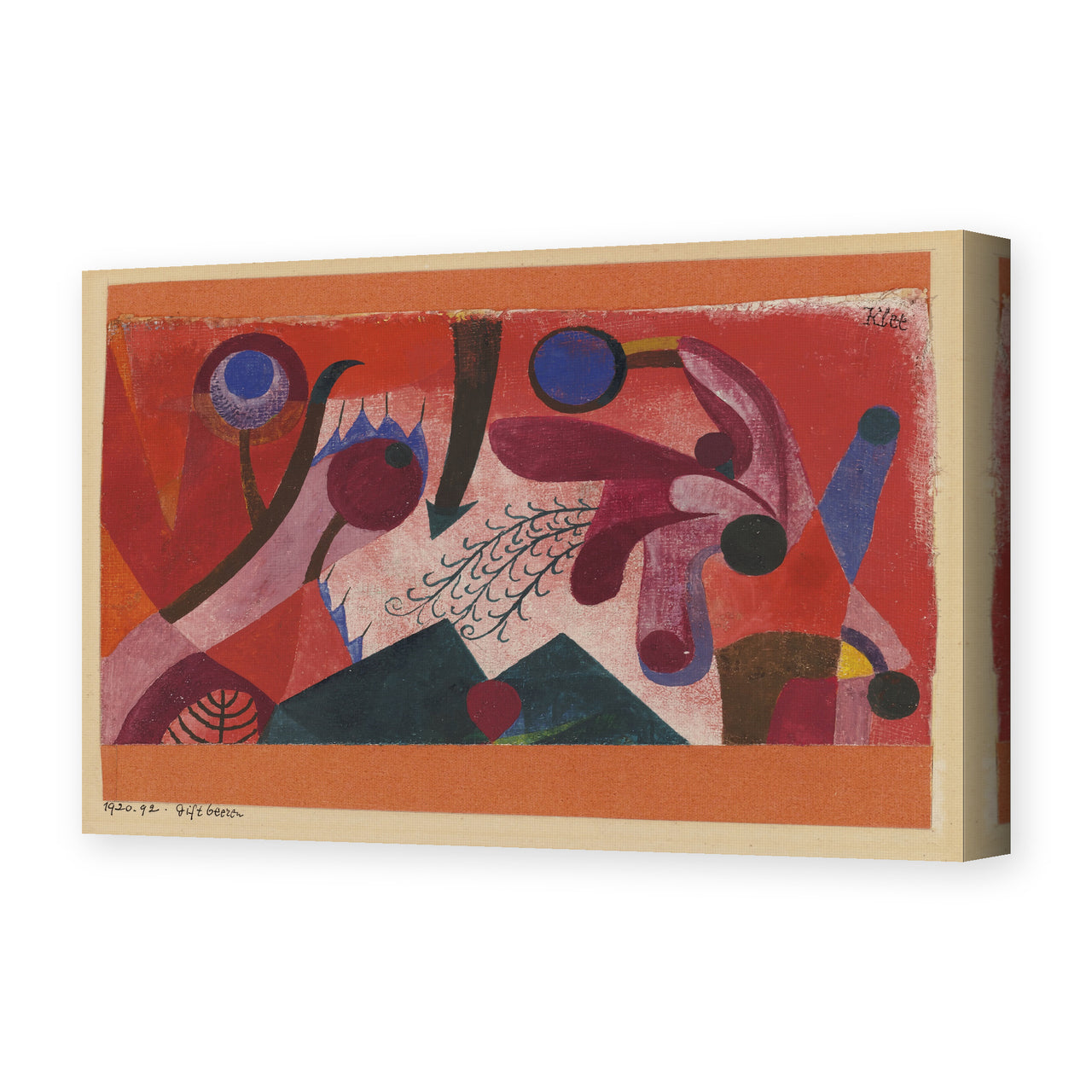 Paul Klee's 'Poisonous Berries' painting reproduced as a gallery-wrapped canvas print