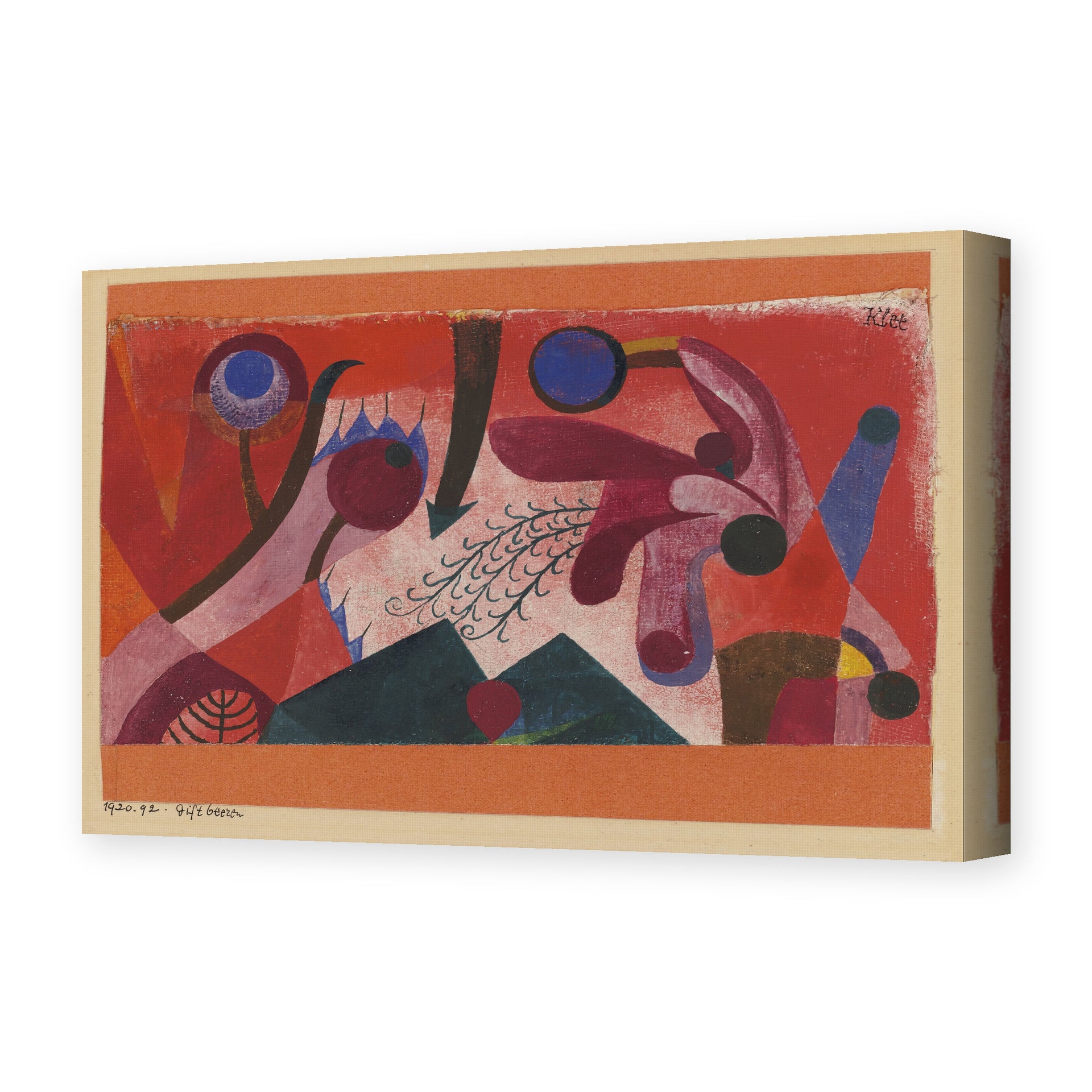Paul Klee's 'Poisonous Berries' painting reproduced as a gallery-wrapped canvas print