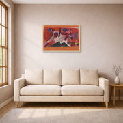 Gallery-wrapped canvas print of Paul Klee's Poisonous Berries displayed on a wall in a living room