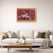 Gallery-wrapped canvas print of Paul Klee's Poisonous Berries displayed on a wall in a living room
