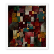 Paul Klee's 'Redgreen and Violet Yellow Rhythms' painting reproduced as a rolled canvas print
