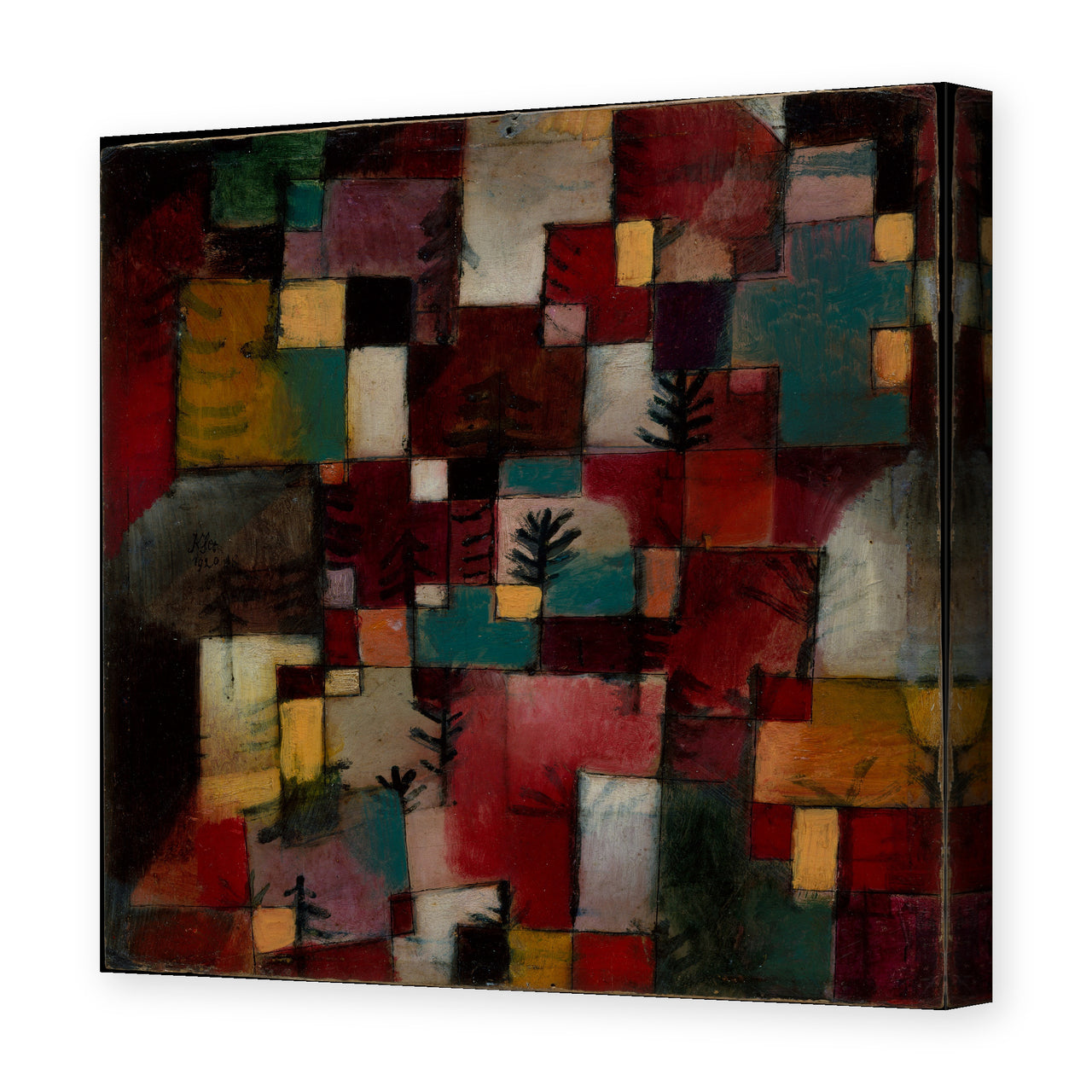 Paul Klee's 'Redgreen and Violet Yellow Rhythms' painting reproduced as a gallery-wrapped canvas print