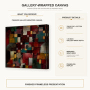 Paul Klee - Redgreen and Violet Yellow Rhythms gallery wrap canvas construction and hanging details infographic