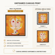Paul Klee - Senecio canvas print size comparison and framing display infographic