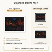 Paul Klee - Ships in the Dark canvas print size comparison and framing display infographic