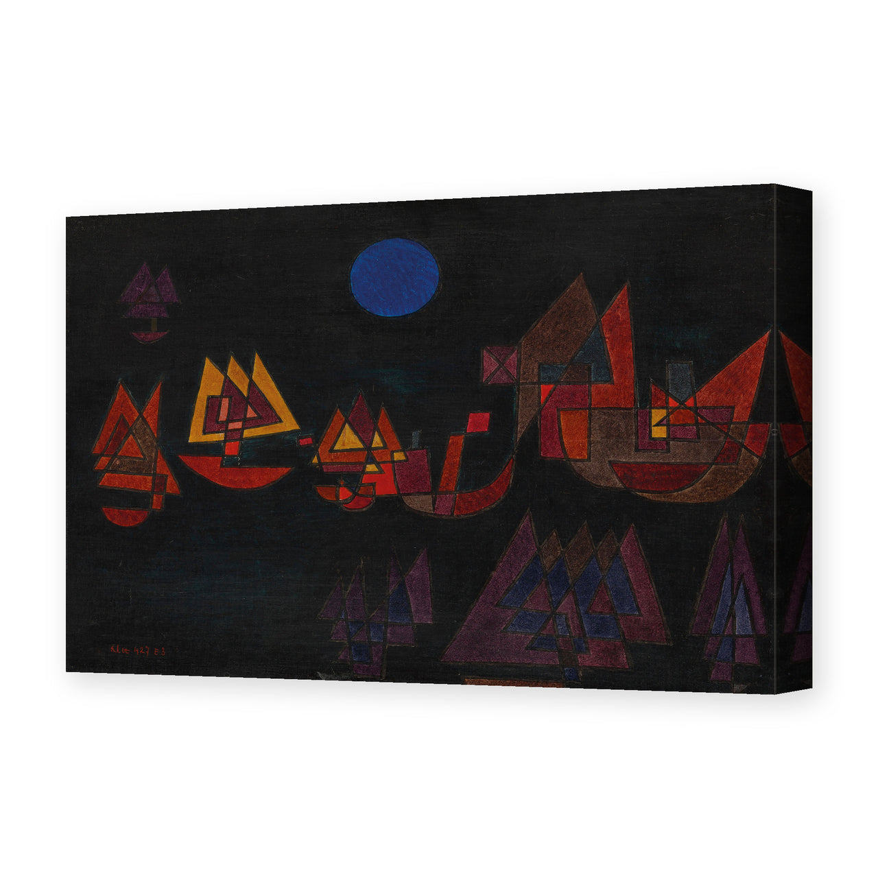Paul Klee's 'Ships in the Dark' painting reproduced as a gallery-wrapped canvas print
