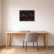 Gallery-wrapped canvas print of Paul Klee's Ships in the Dark displayed on a wall in an office