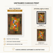Paul Klee - Static Dynamic Gradation canvas print size comparison and framing display infographic