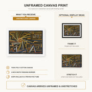 Paul Klee - Strahlung Und Rotation canvas print size comparison and framing display infographic