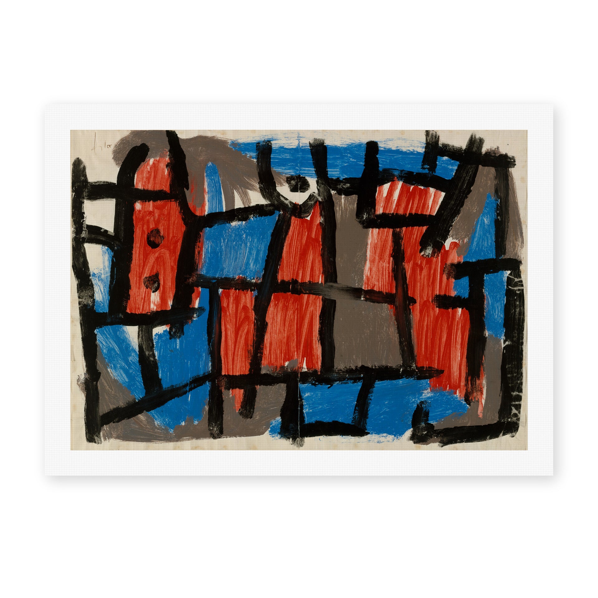 Paul Klee's 'The Hour Before One Night' painting reproduced as a rolled canvas print