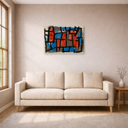 Gallery-wrapped canvas print of Paul Klee's The Hour Before One Night displayed on a wall in a living room