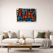 Gallery-wrapped canvas print of Paul Klee's The Hour Before One Night displayed on a wall in a living room