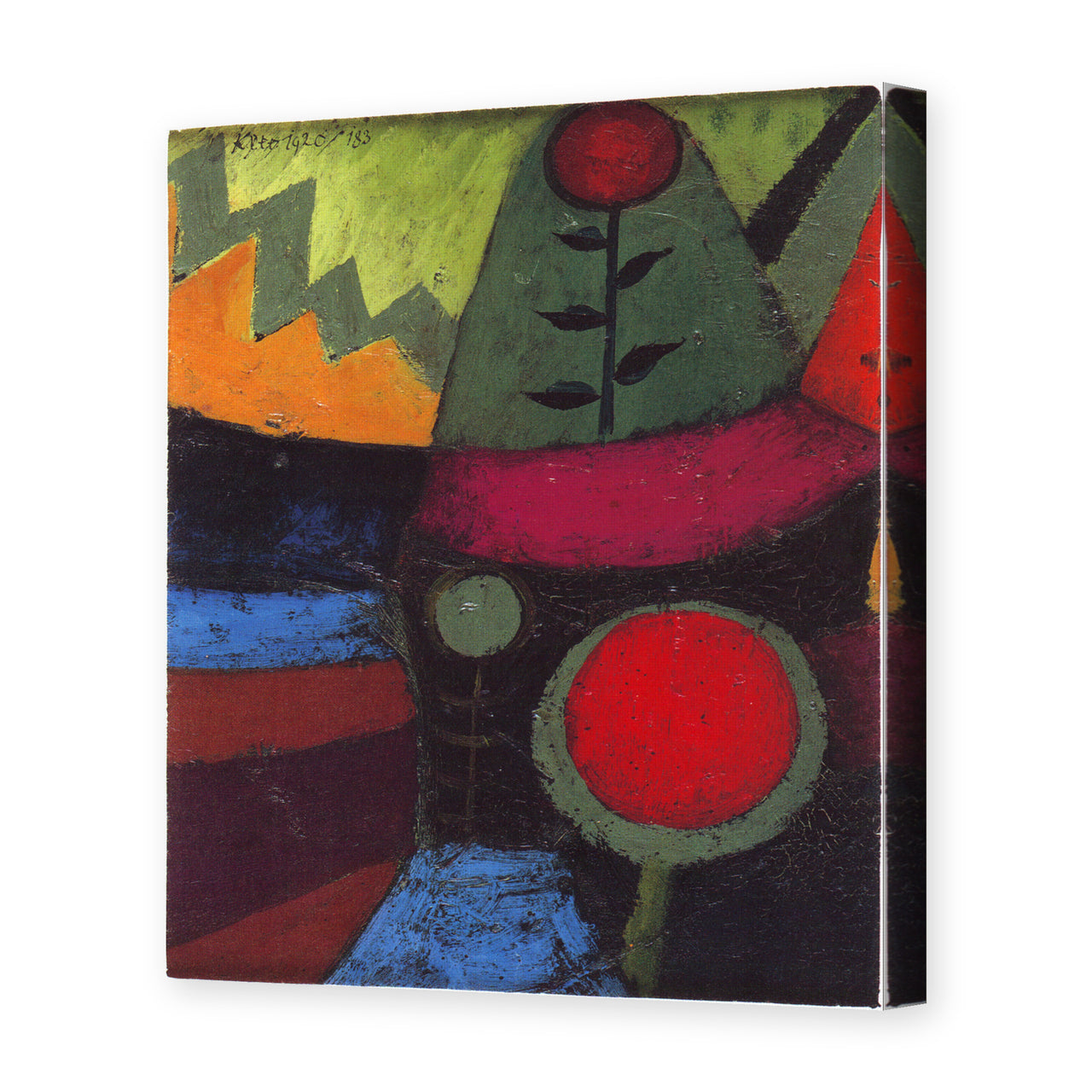 Paul Klee's 'Three Flowers' painting reproduced as a gallery-wrapped canvas print