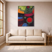Gallery-wrapped canvas print of Paul Klee's Three Flowers displayed on a wall in a living room