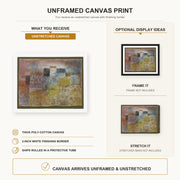Paul Klee - Vorfrühling In H (Early Spring in H) canvas print size comparison and framing display infographic