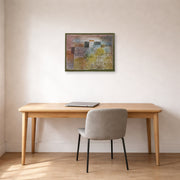 Gallery-wrapped canvas print of Paul Klee's Vorfrühling In H (Early Spring in H) displayed on a wall in an office
