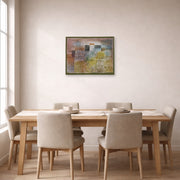 Unframed poster print of Paul Klee's Vorfrühling In H (Early Spring in H) displayed on a wall in a dining room