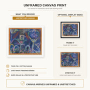 Paul Klee - Window In The Garden canvas print size comparison and framing display infographic