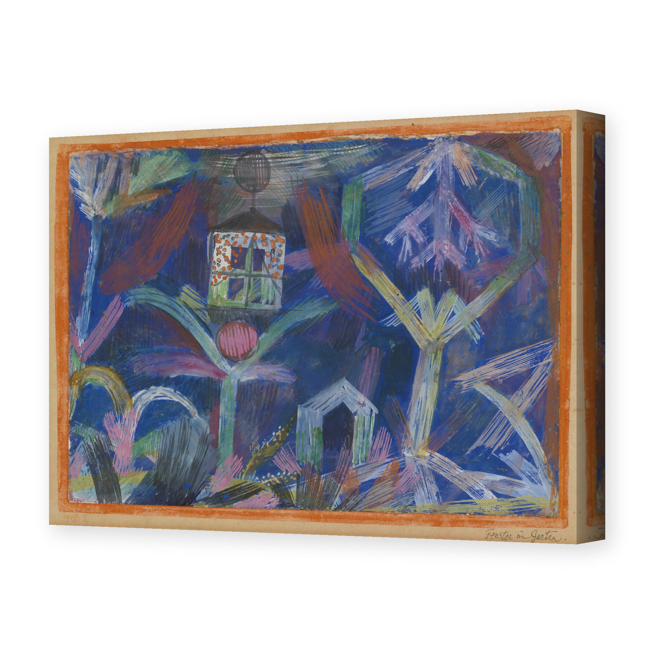 Paul Klee's 'Window In The Garden' painting reproduced as a gallery-wrapped canvas print