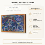 Paul Klee - Window In The Garden gallery wrap canvas construction and hanging details infographic