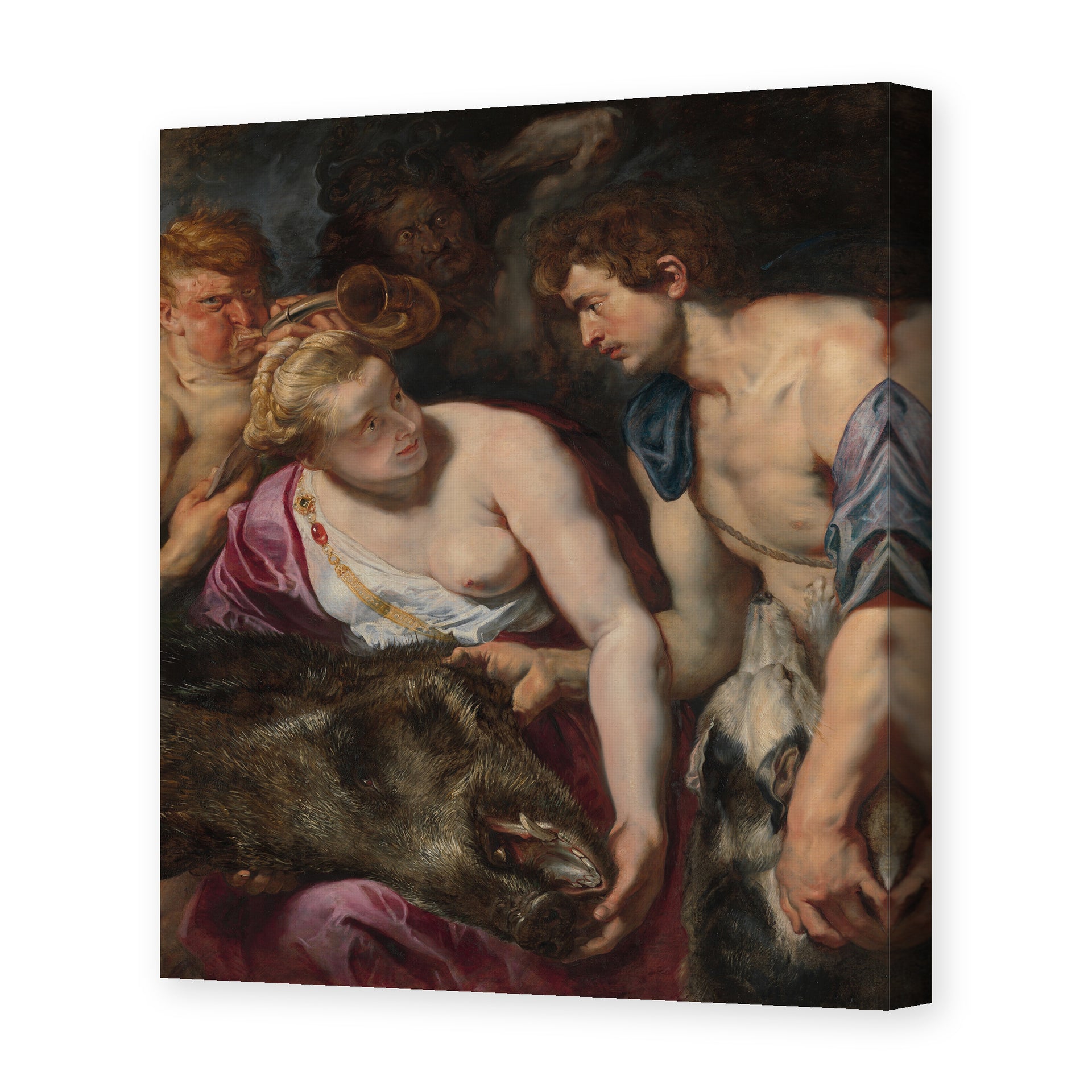 Peter Paul Rubens' 'Atalanta and Meleage' painting reproduced as a gallery-wrapped canvas print