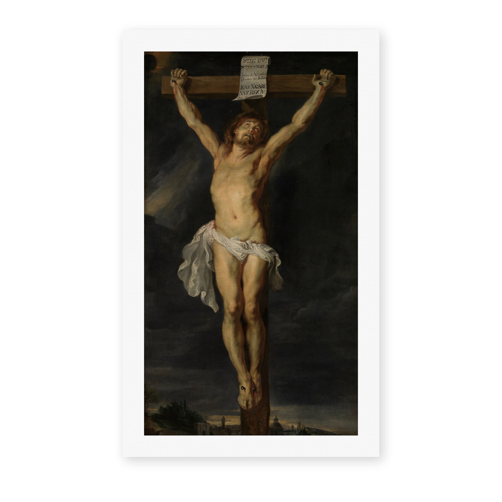 Peter Paul Rubens' 'Christ on the cross' painting reproduced as a rolled canvas print