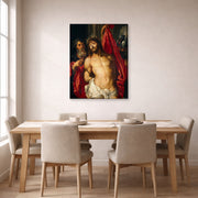 Gallery-wrapped canvas print of Peter Paul Rubens' 'Ecce Homo' displayed on a wall in a dining room