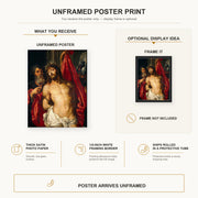 Peter Paul Rubens - Ecce Homo poster print size comparison and framing display infographic