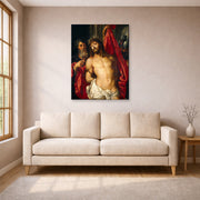 Unframed poster print of Peter Paul Rubens' 'Ecce Homo' displayed on a wall in a living room (image 1 of 2)