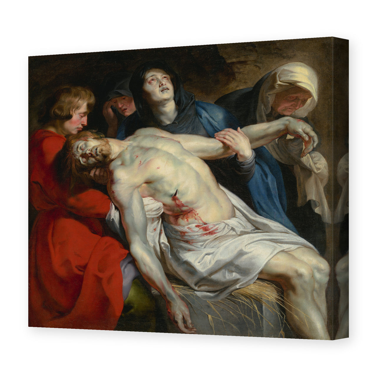 Peter Paul Rubens' 'Entombment' painting reproduced as a gallery-wrapped canvas print