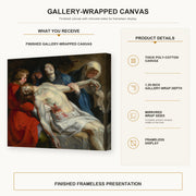 Peter Paul Rubens - Entombment gallery wrap canvas construction and hanging details infographic