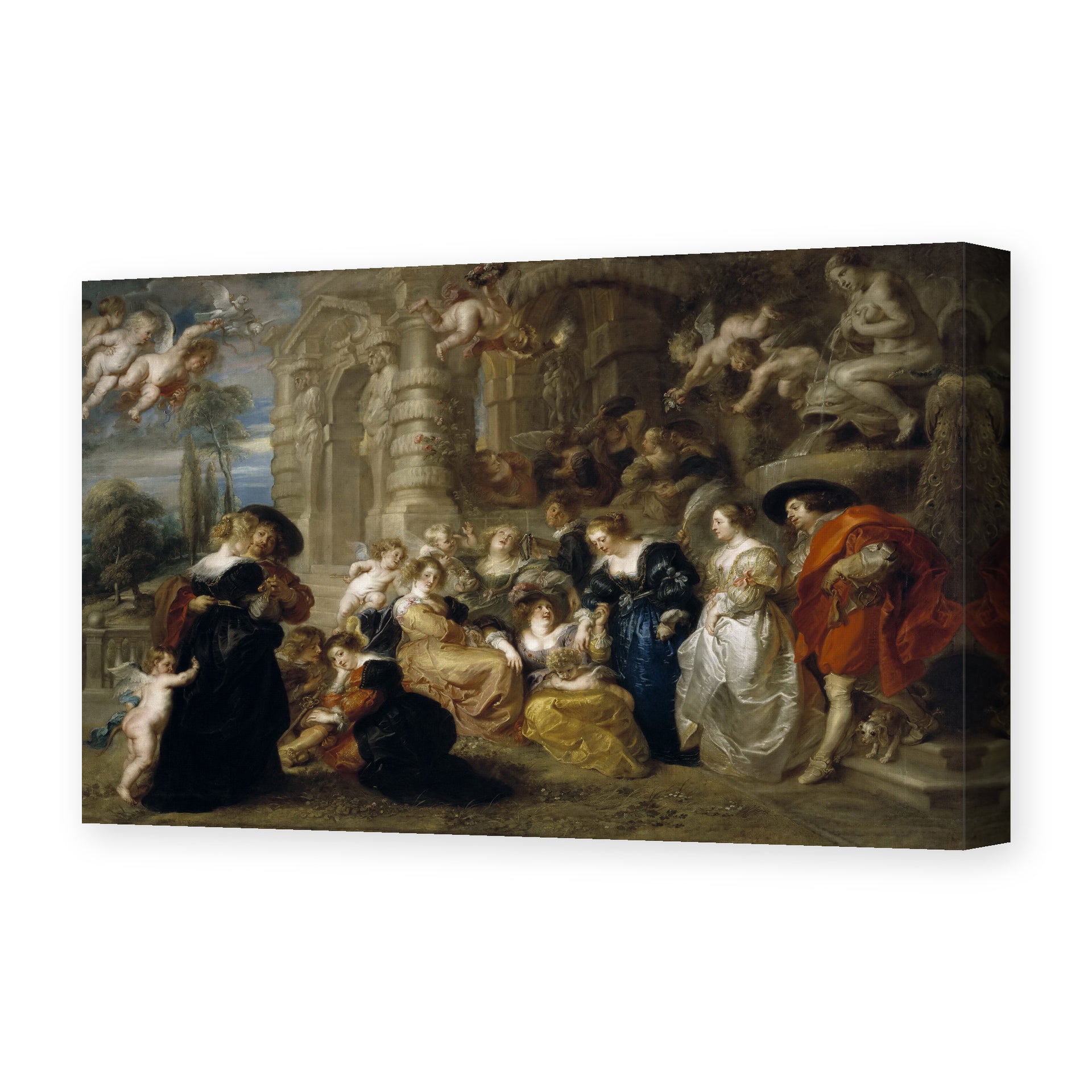 Peter Paul Rubens' 'Love Garden' painting reproduced as a gallery-wrapped canvas print