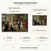 Peter Paul Rubens - Love Garden poster print size comparison and framing display infographic